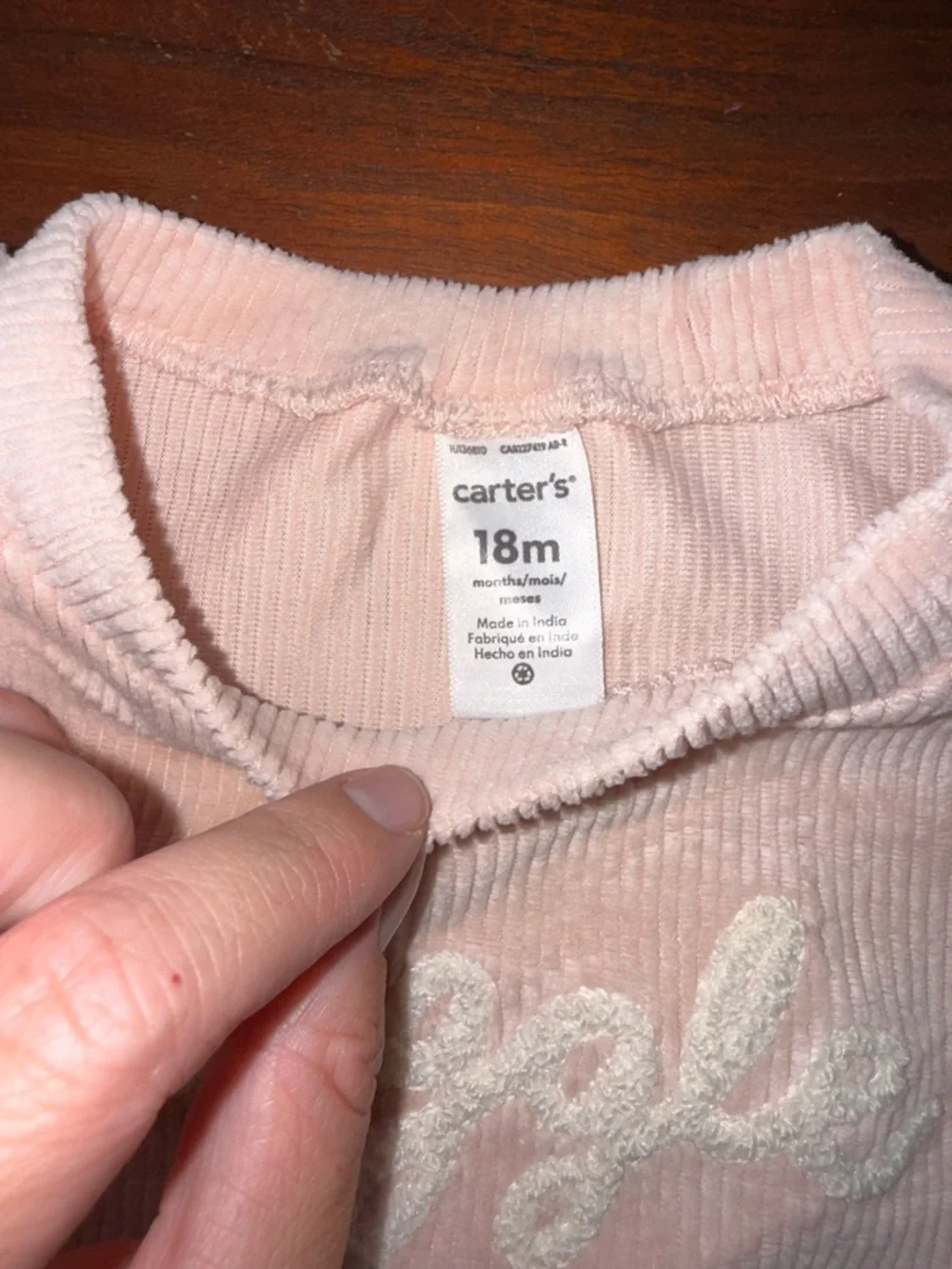 Carter's Pink 'Snuggle Bunny' Corduroy‎ Matching Set